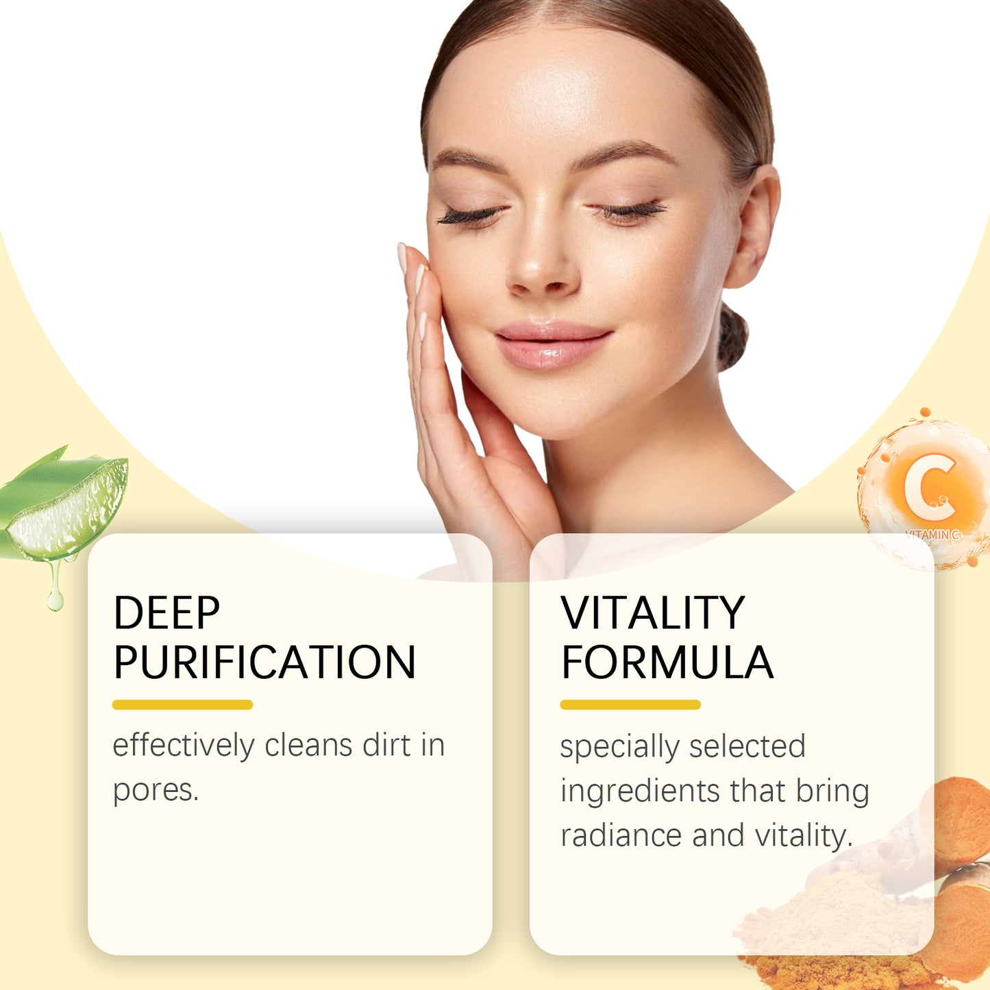 Hoygi Turmeric Mud Film Gently Cleans Skin Pores, Moisturizes Skin Care, Moisturizes Moisture, Locks Water And Moistens Soft Mud Film